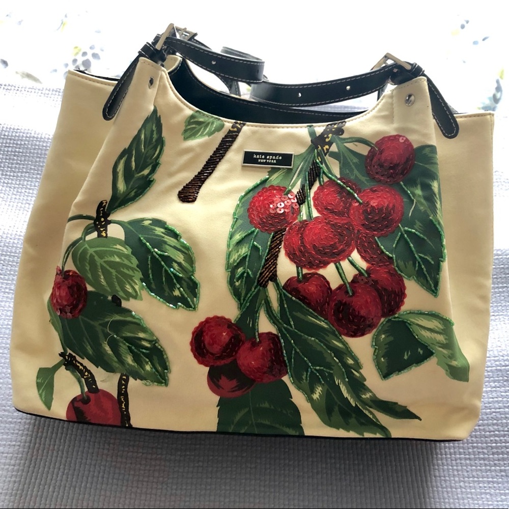 Kate Spade Cream and Red Cherry Shoulder Bag